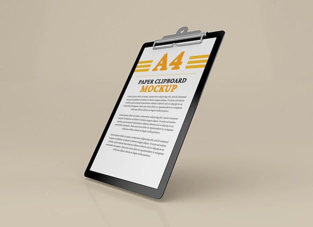 Premium Psd A4 Document Clipboard Mockup Design Isolated