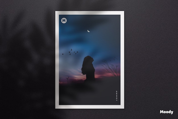 A4 document or flyer mockup with shadow Premium Psd