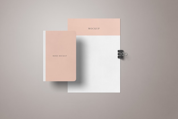 Download Premium Psd A4 Flyer And Memo Book Mockup PSD Mockup Templates