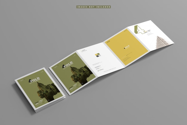 Download A4 four fold brochure mockup | Premium PSD File PSD Mockup Templates