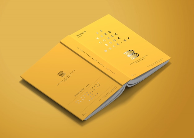 A4 hard cover book mockup | Premium PSD File