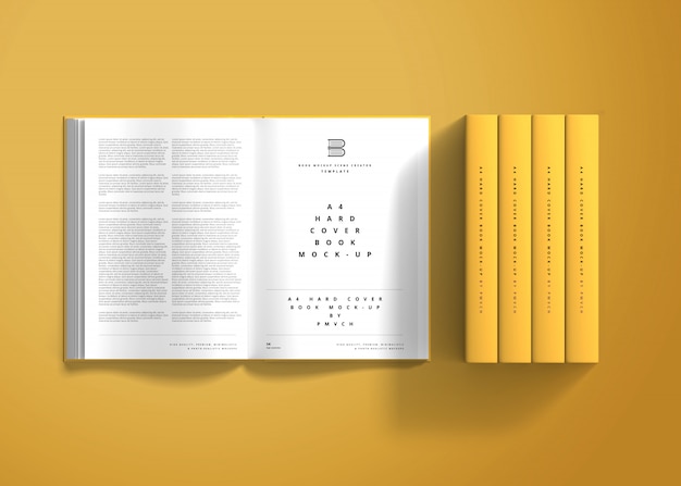 Download Premium PSD | A4 hard cover book mockup