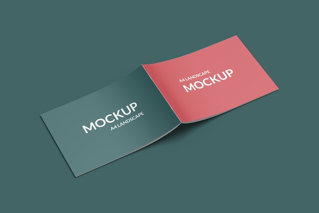 Download A4 landscape cover mockup PSD file | Premium Download