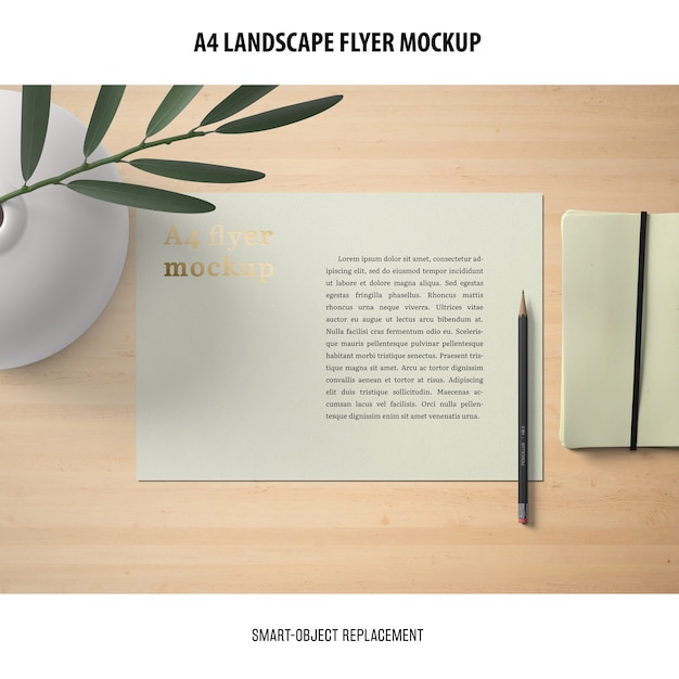 Download A4 landscape flyer mockup | Free PSD File