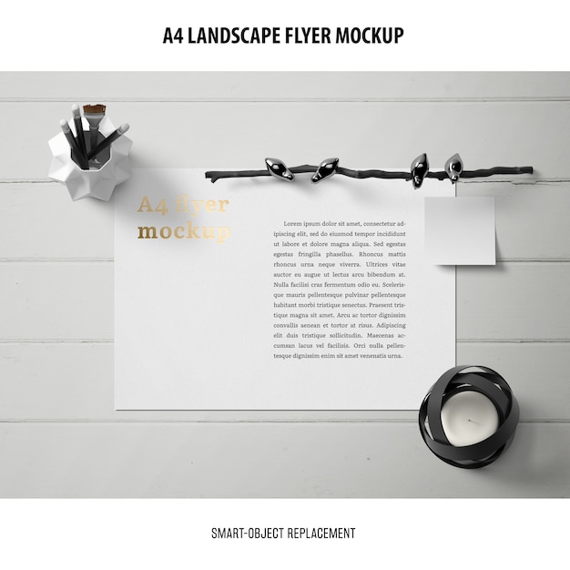 Download A4 landscape flyer mockup PSD file | Free Download