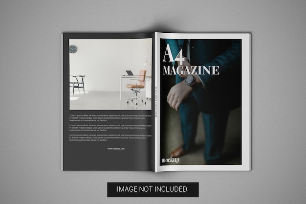 Premium Psd A4 Magazine Mockup Front Cover And Back Cover