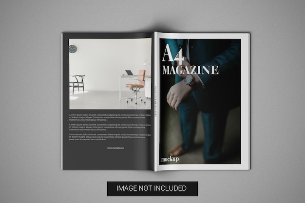 Download A4 magazine mockup front cover and back cover | Premium PSD File