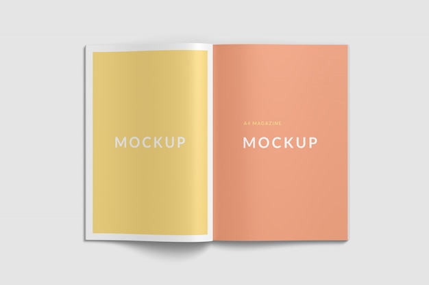 Download Premium Psd A4 Magazine Mockup Top View Yellowimages Mockups