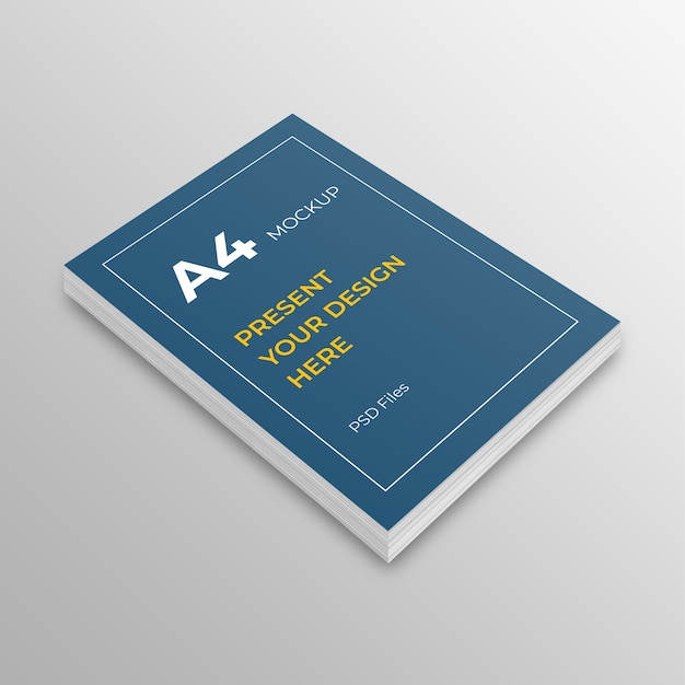 Download A4 paper mockup. a4 book cover, flyer, leaflet mockup | Premium PSD File