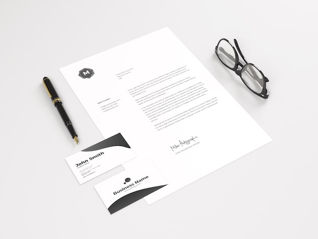 Download Premium Psd A4 Paper With Business Card Mockup Yellowimages Mockups