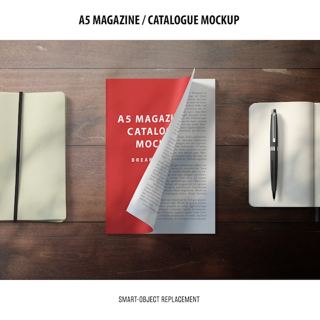 A5 magazine catalogue mockup | Free PSD File