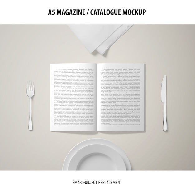 A5 magazine catalogue mockup | Free PSD File