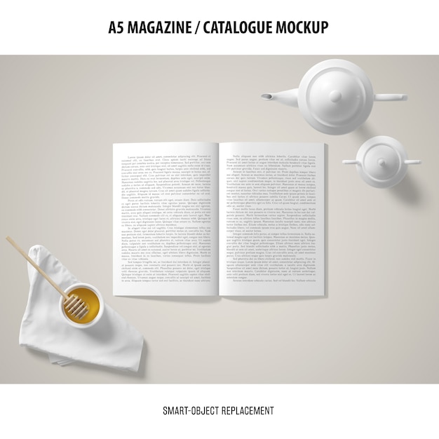 Download A5 magazine catalogue mockup | Free PSD File