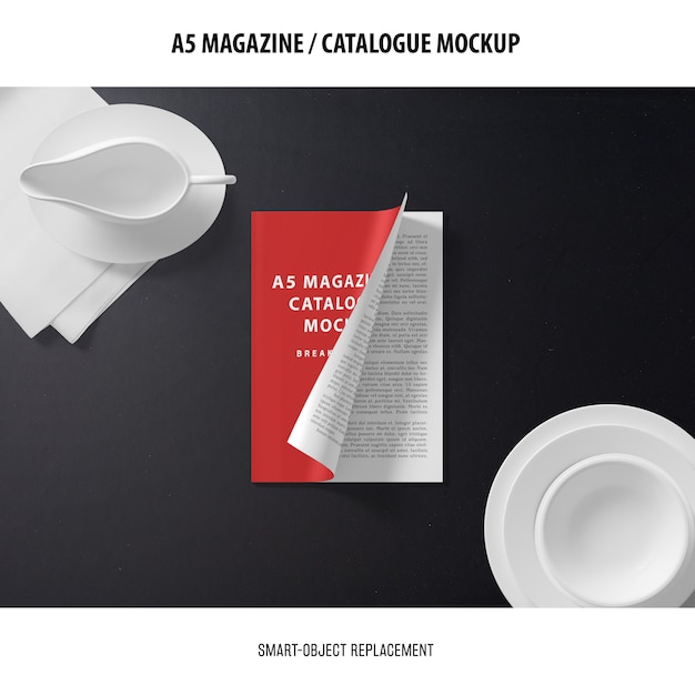 Download A5 magazine cover catalogue mockup | Free PSD File