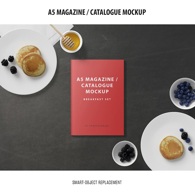 Download A5 magazine cover catalogue mockup | Free PSD File