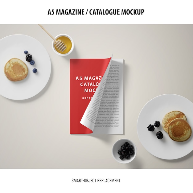 Download A5 magazine cover catalogue mockup | Free PSD File