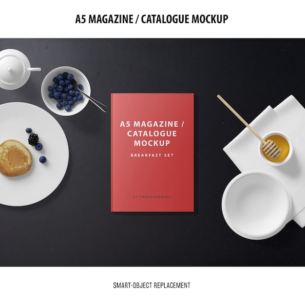 Download A5 magazine cover catalogue mockup | Free PSD File