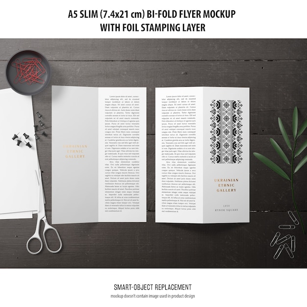 Download Free Psd A5 Slim Bi Fold Flyer Mockup