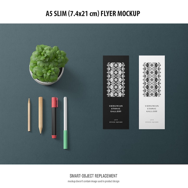 Download Free PSD | A5 slim flyer mockup