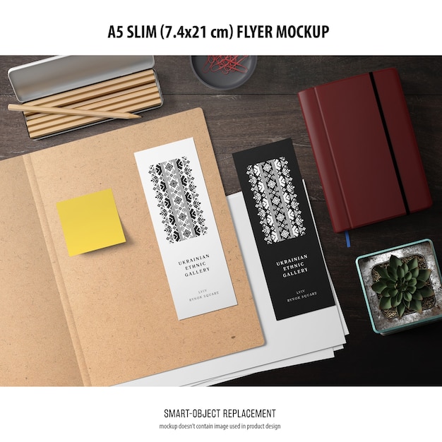 Download Free PSD | A5 slim flyer mockup