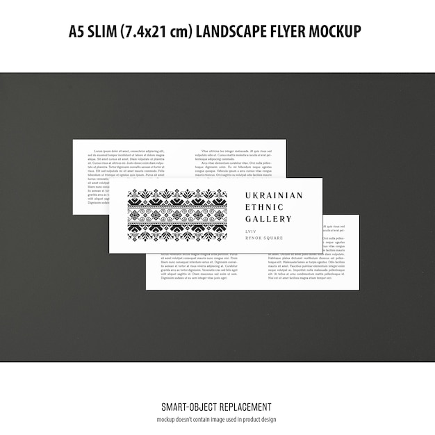 Download Free PSD | A5 slim landscape flyer mockup