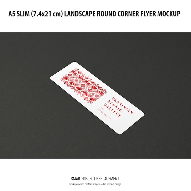 Download Free PSD | A5 slim landscape flyer mockup