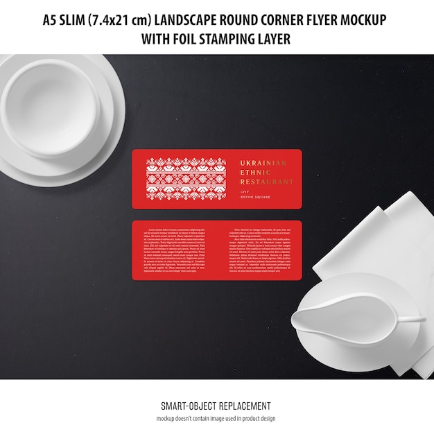 Download Free PSD | A5 slim landscape flyer mockup