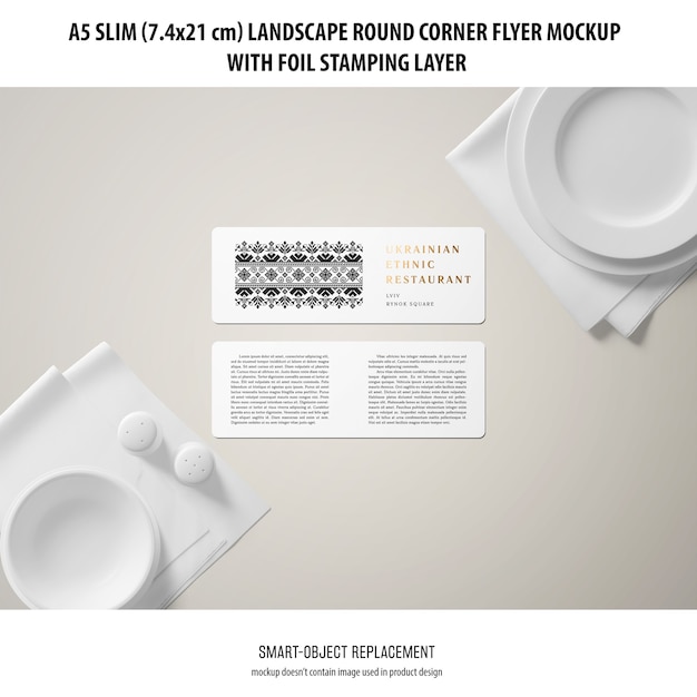 Download Free Psd A5 Slim Landscape Flyer Mockup