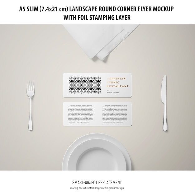 Download Free Psd A5 Slim Landscape Flyer Mockup