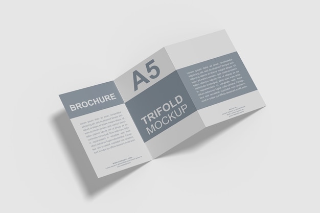 Download Premium PSD | A5 tri-fold brochure mockup