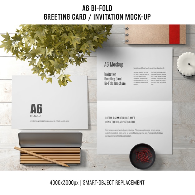 A5 greeting card template psd download
