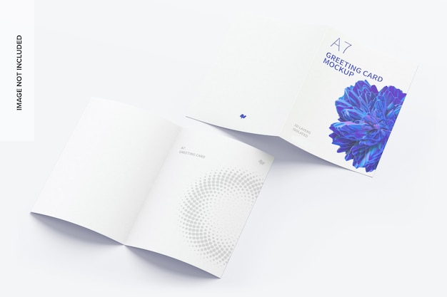 Download Premium PSD | A7 greeting card mockup spread exterior and interior pages