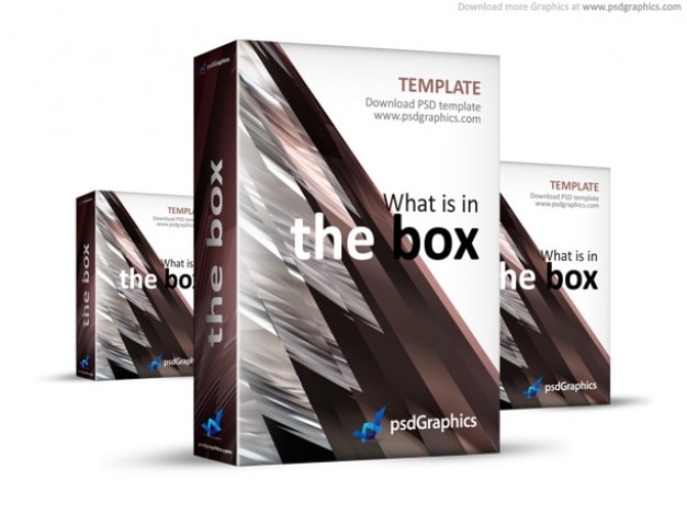 Download Abstract brown 3D box template (PSD) PSD file | Free Download