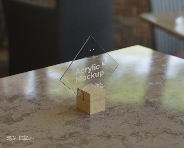 Download Acrylic sign holders mockup rhombus shape | Premium PSD File