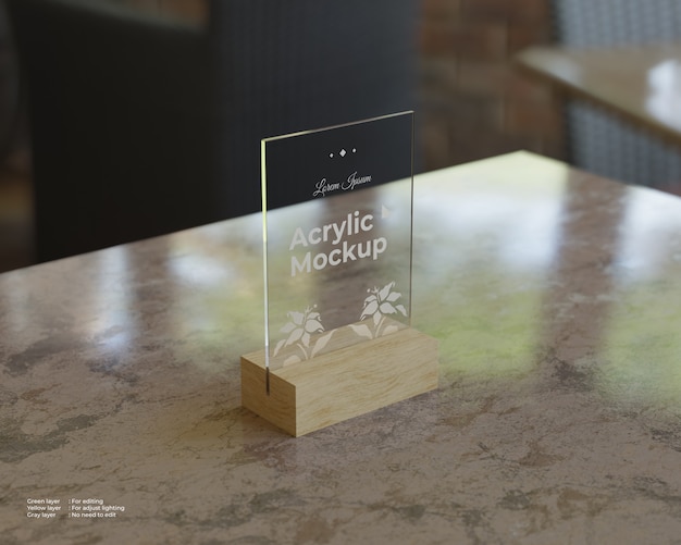 Download Premium Psd Acrylic Sign Holders Mockup Square Shape A5 Size