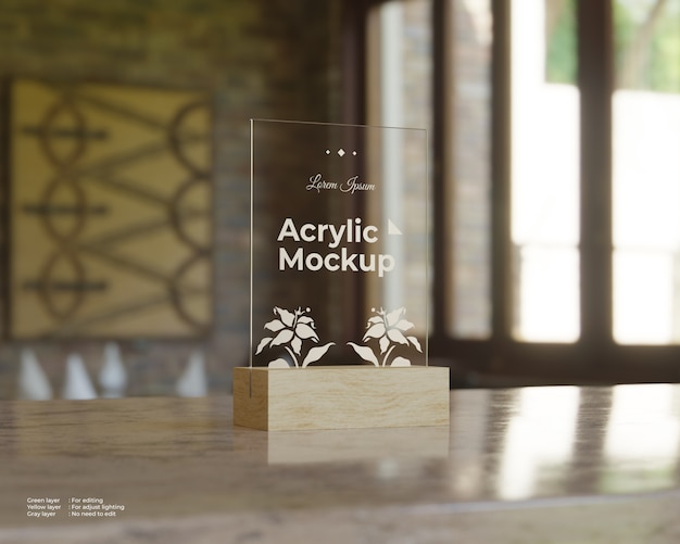 Download Premium PSD | Acrylic sign holders mockup square shape