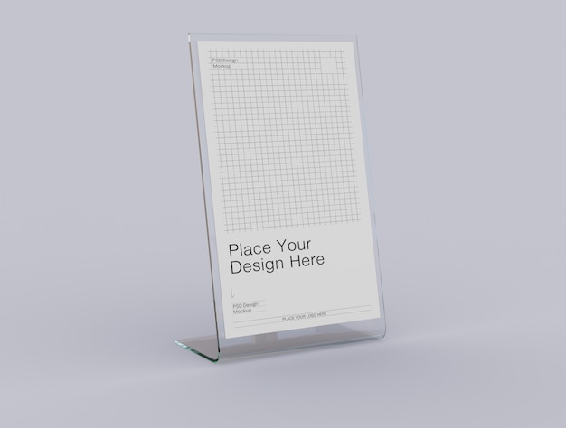 Download Premium PSD | Acrylic table tent with card holder mockup