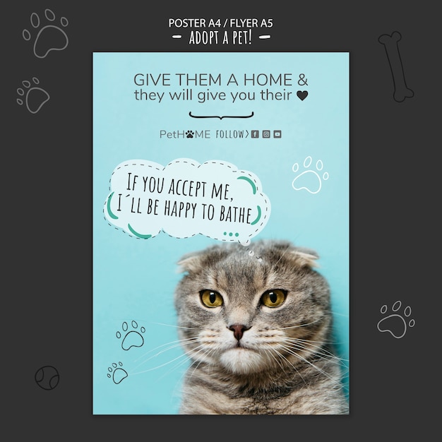 free-psd-adopt-a-friend-poster-template-with-photo-of-cat