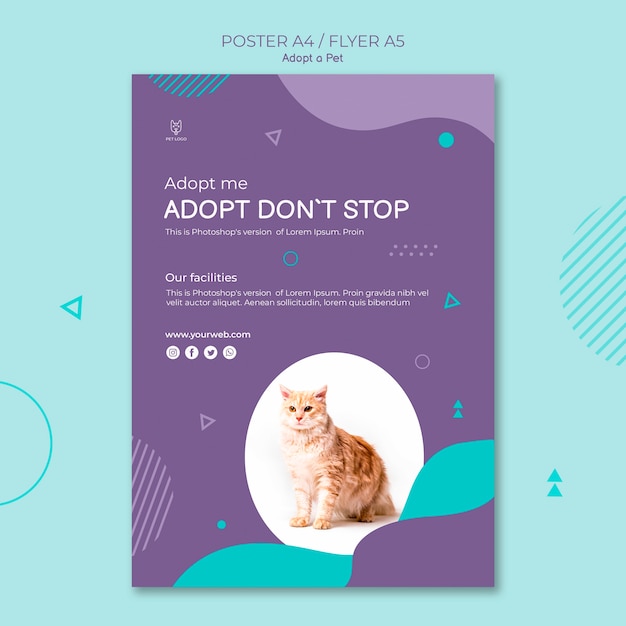 Adopt A Pet Concept Square Flyer Design Free Psd File