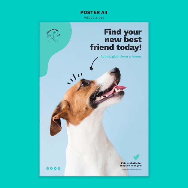 Free PSD | Adopt a pet poster template