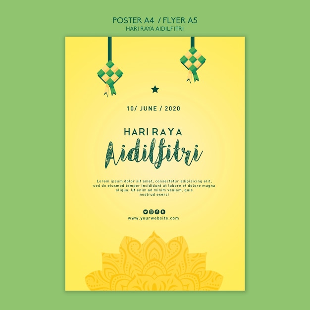 Free PSD | Aidilfitri Poster Template