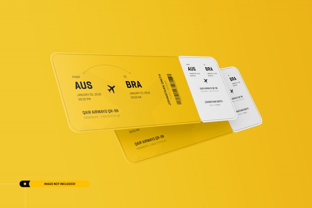 Download Airplane ticket mockup | Premium PSD File