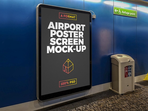 Download Premium PSD | Airport billboard mockup