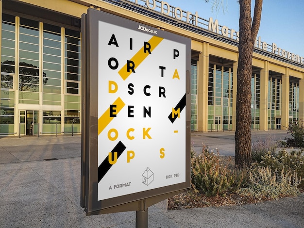 Download Premium PSD | Airport street billboard mockup