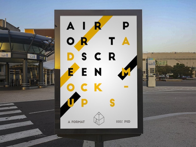 Download Premium PSD | Airport street billboard mockup