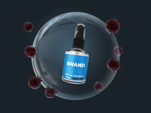 Download Alcohol spray corona virus mockup 3d rendering design ...