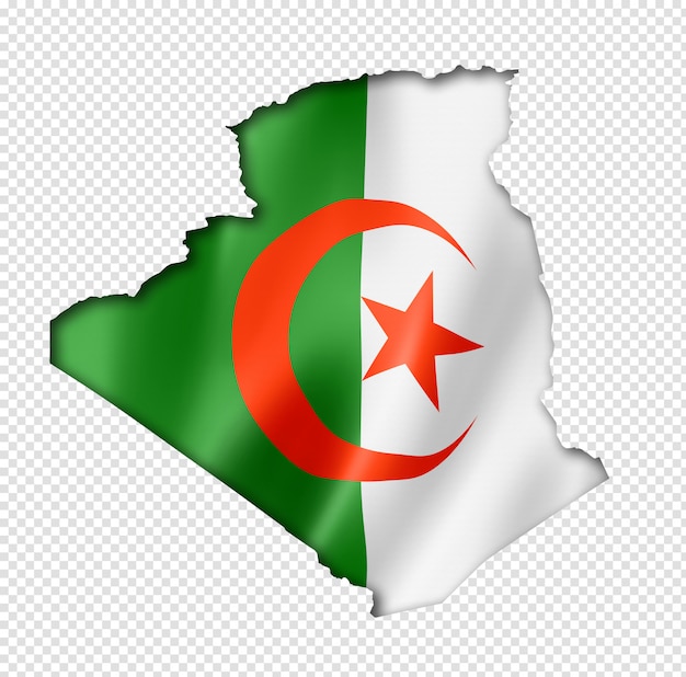 Premium PSD Algerian Flag Map   Algerian Flag Map 118047 2306 