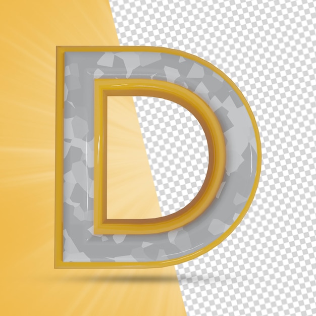 Premium PSD | Alphabet 3d render letter d