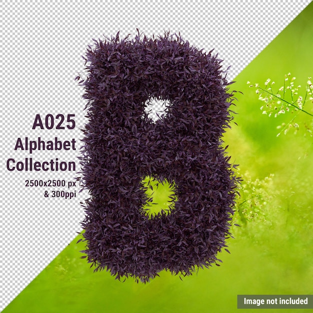 Premium PSD | Alphabet Leaves Letter B