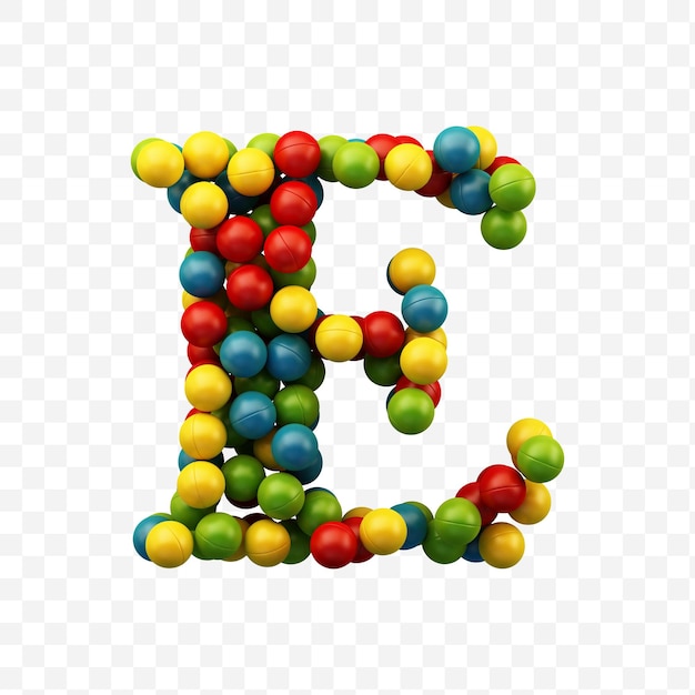 Premium PSD | Alphabet letter e made of colorful balls with isolated ...